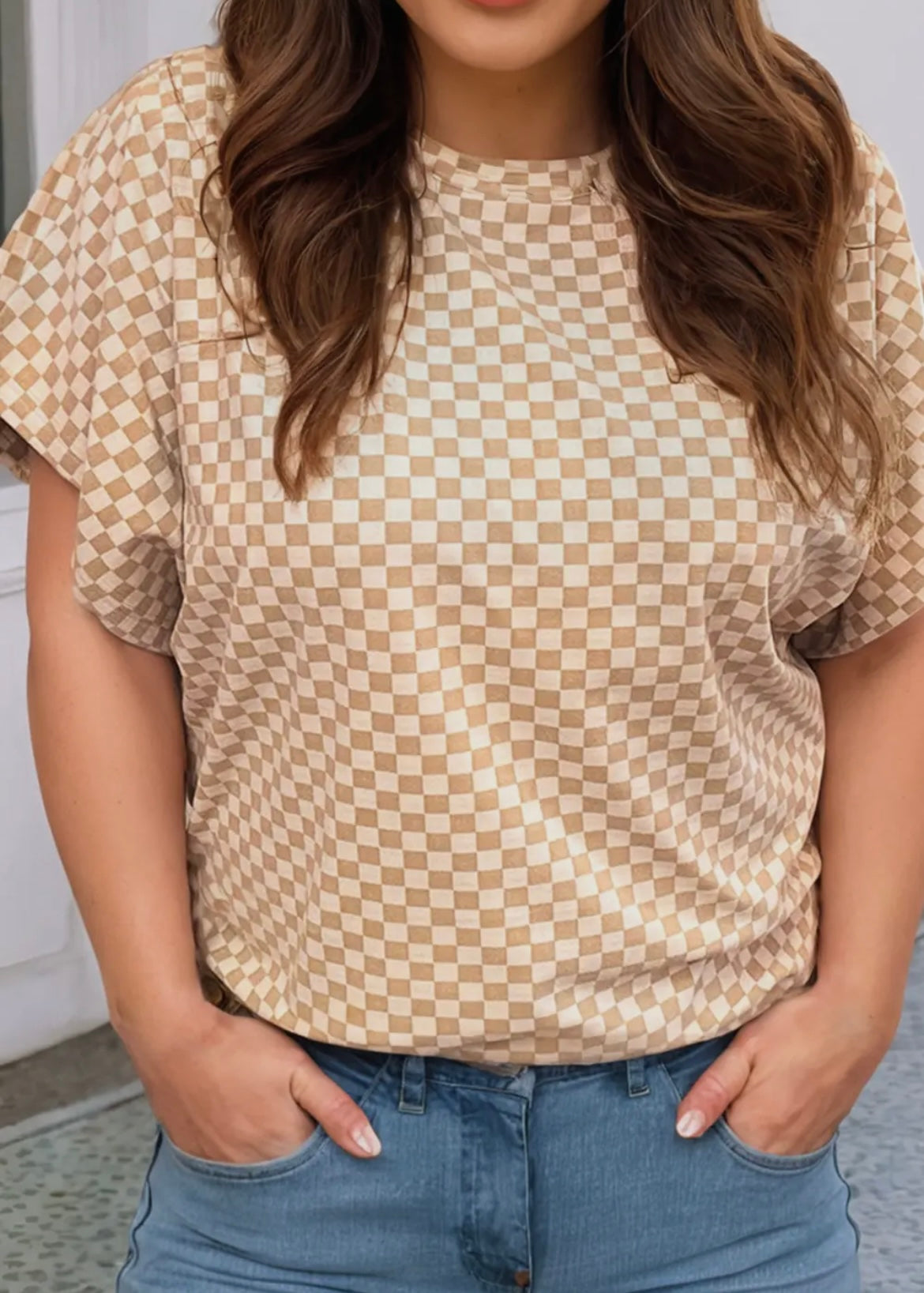 Checker Tan Top