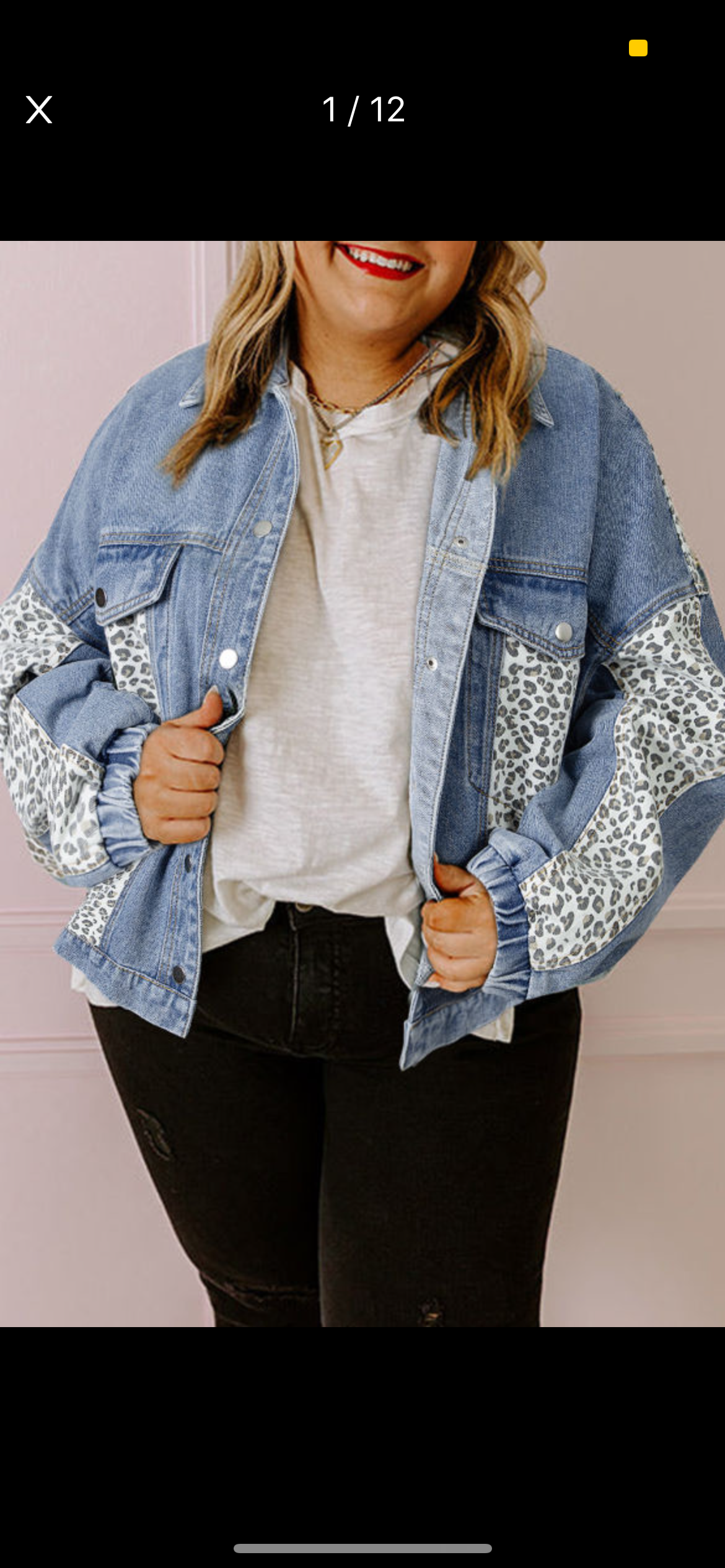 Curvy Leopard Denim Jacket
