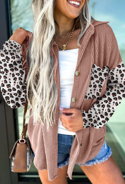 Ribbed Leopard Shacket