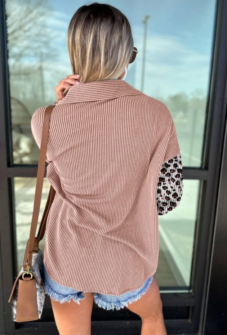 Ribbed Leopard Shacket