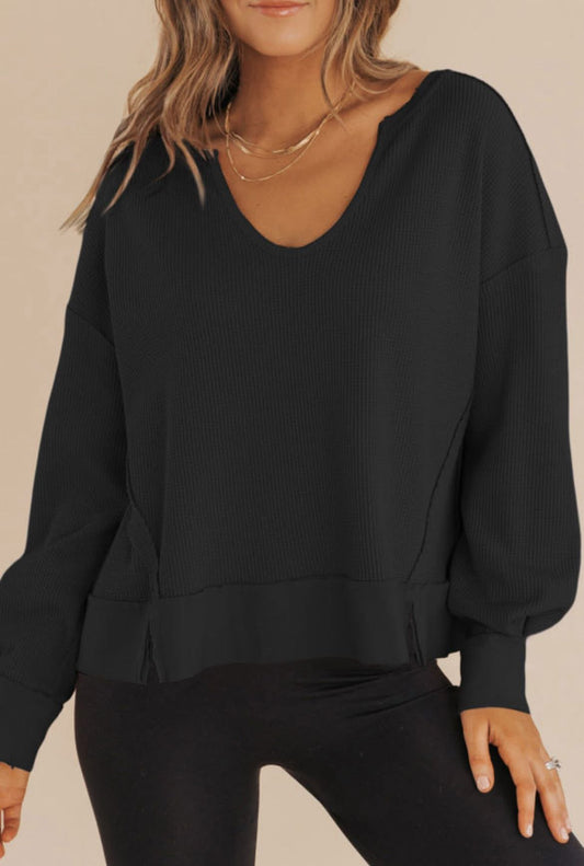 Back in Black Waffle Sweatshirt