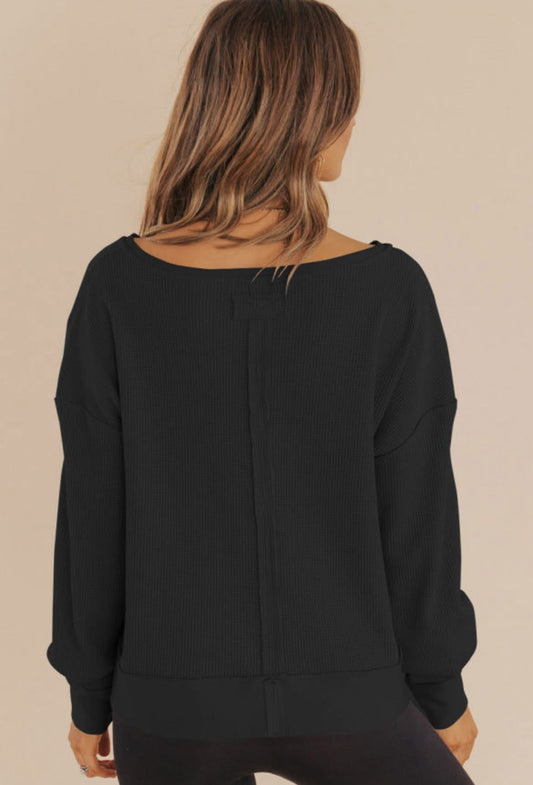 Back in Black Waffle Sweatshirt