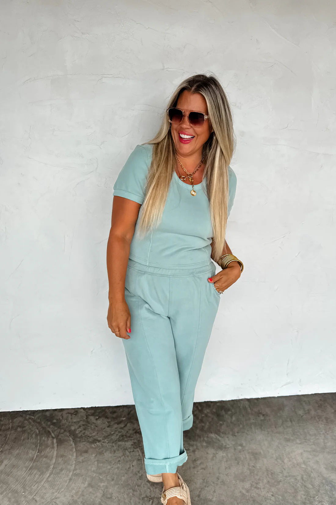 Stay In Crop Pant Set Blakely